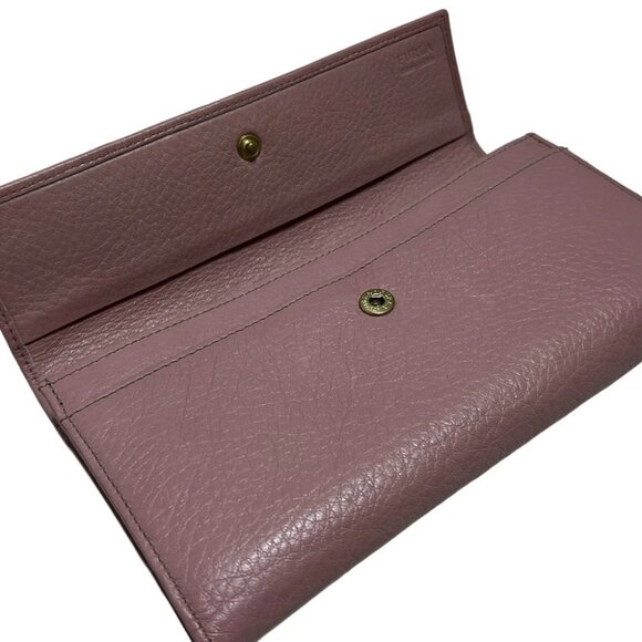 Auth FURLA - Light Pink Leather Long Wallet - Picture 5 of 7
